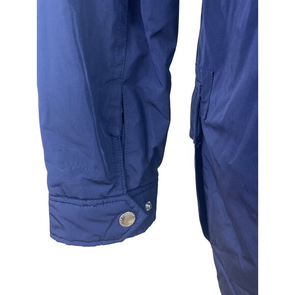 Ralph Lauren Long Navy Blue Hooded Jacket For Women’s With Snap Buttons Sz M - Picture 5 of 10
